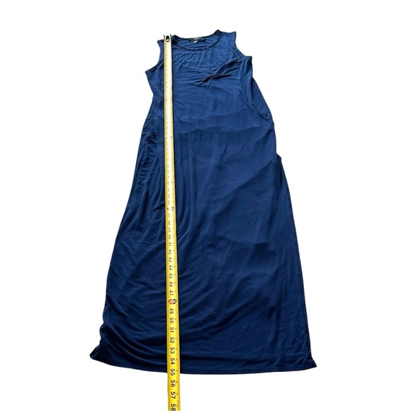 Lulu’s Shield and Sword Navy Blue Sleeveless Maxi Dress With Pockets Size Large - Picture 13 of 15